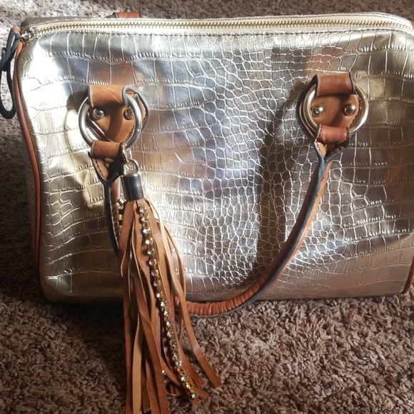 Imoshion Handbags - Imoshion Gold and Brown Satchel